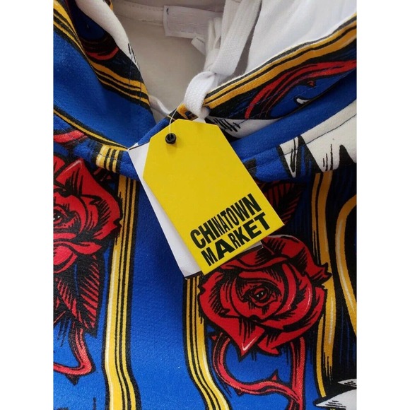 Chinatown Market x The Grateful Dead Border Bandana Hoodie, Skulls Men's Medium - Picture 7 of 16